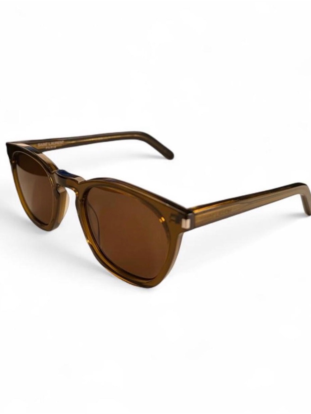 Saint Laurent Olive Brown Acetate Sunglasses